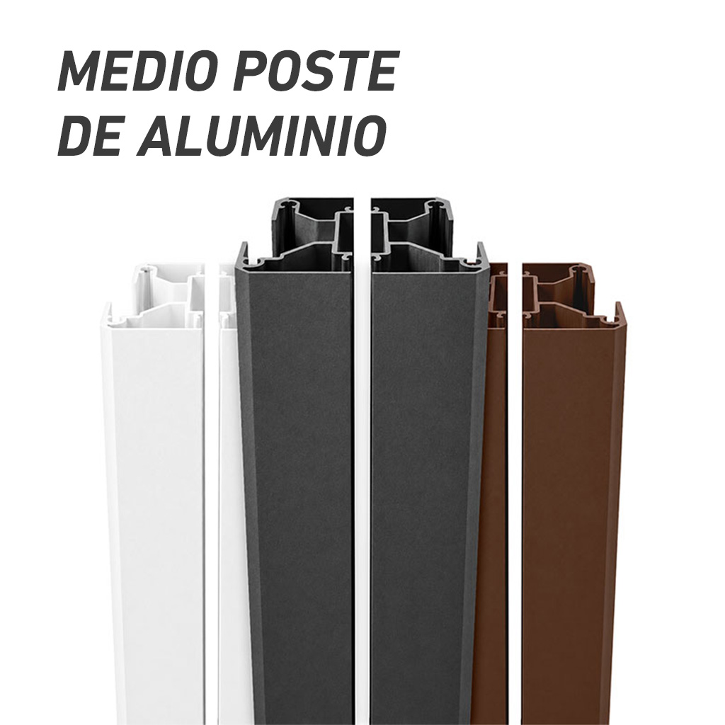 Medio poste de aluminio para valla