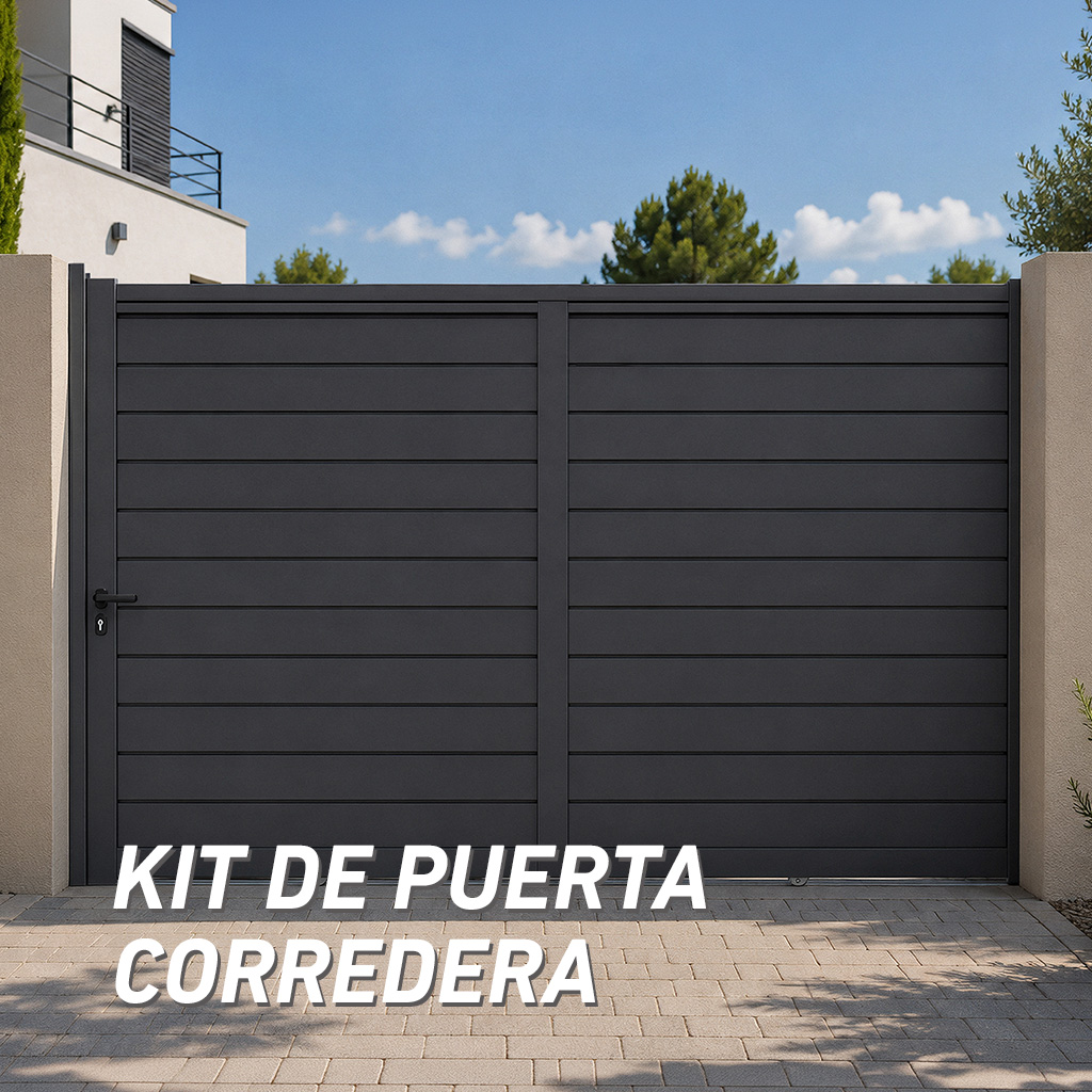 KIT PUERTA CORREDERA GRIS