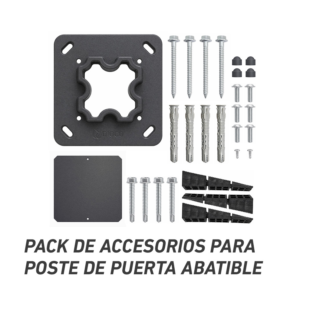 Pack accesorios poste puerta abatible